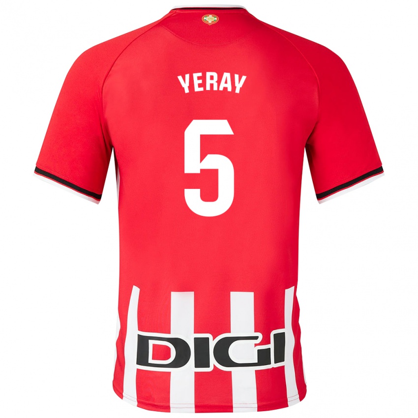 Hombre Camiseta Yeray Alvarez #5 Rojo 1ª Equipación 2023/24 La Camisa Chile