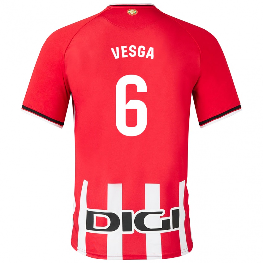 Hombre Camiseta Mikel Vesga #6 Rojo 1ª Equipación 2023/24 La Camisa Chile