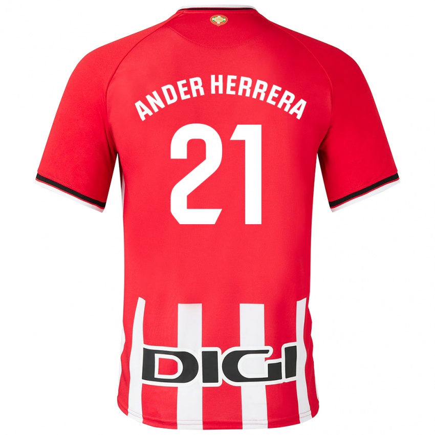 Hombre Camiseta Ander Herrera #21 Rojo 1ª Equipación 2023/24 La Camisa Chile