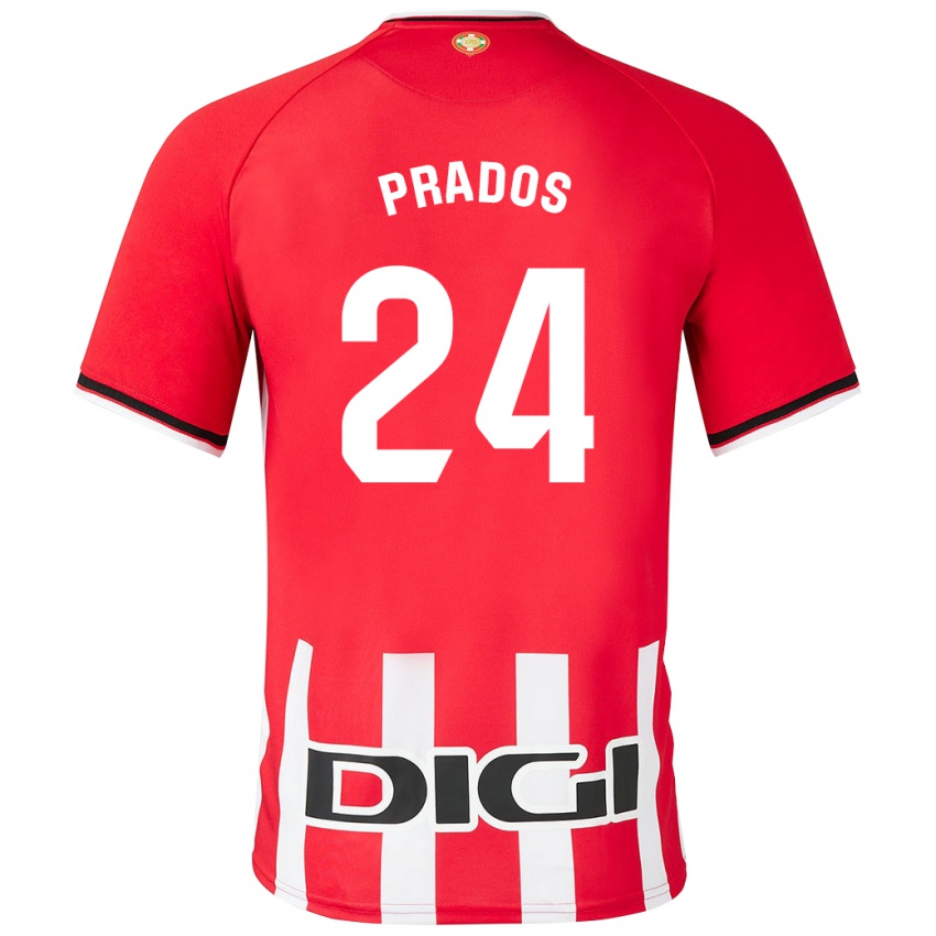 Hombre Camiseta Benat Prados #24 Rojo 1ª Equipación 2023/24 La Camisa Chile