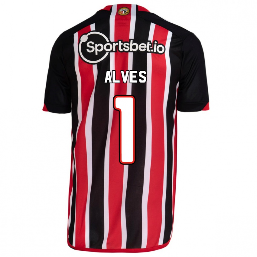 Hombre Camiseta Felipe Alves #1 Azul Rojo 2ª Equipación 2023/24 La Camisa Chile