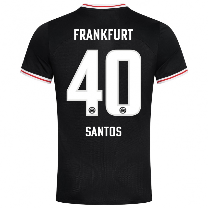 Hombre Camiseta Kauã Santos #40 Negro 2ª Equipación 2023/24 La Camisa Chile