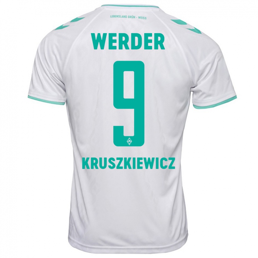 Hombre Camiseta Jakub Kruszkiewicz #9 Blanco 2ª Equipación 2023/24 La Camisa Chile