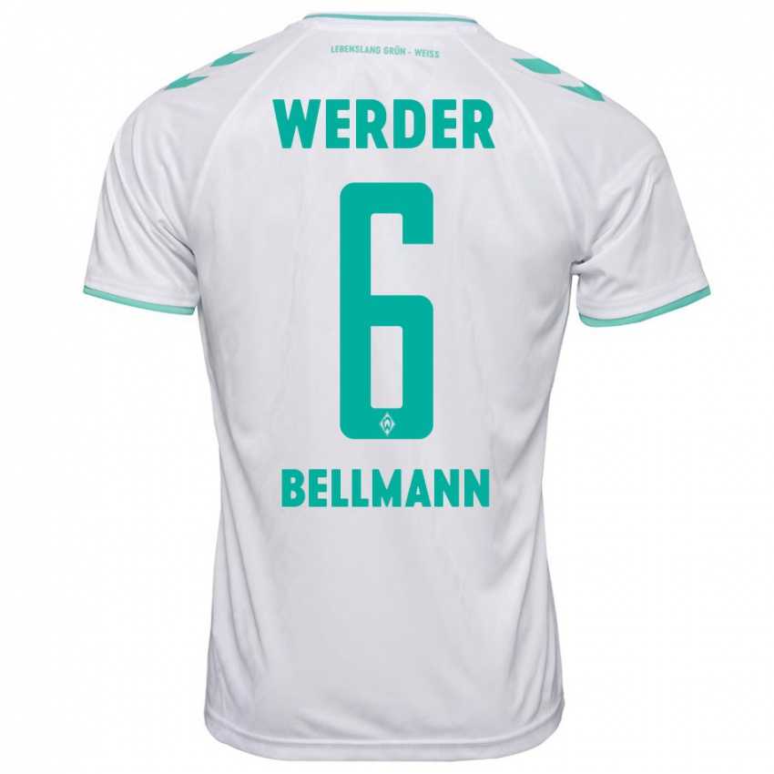 Hombre Camiseta Paul Bellmann #6 Blanco 2ª Equipación 2023/24 La Camisa Chile