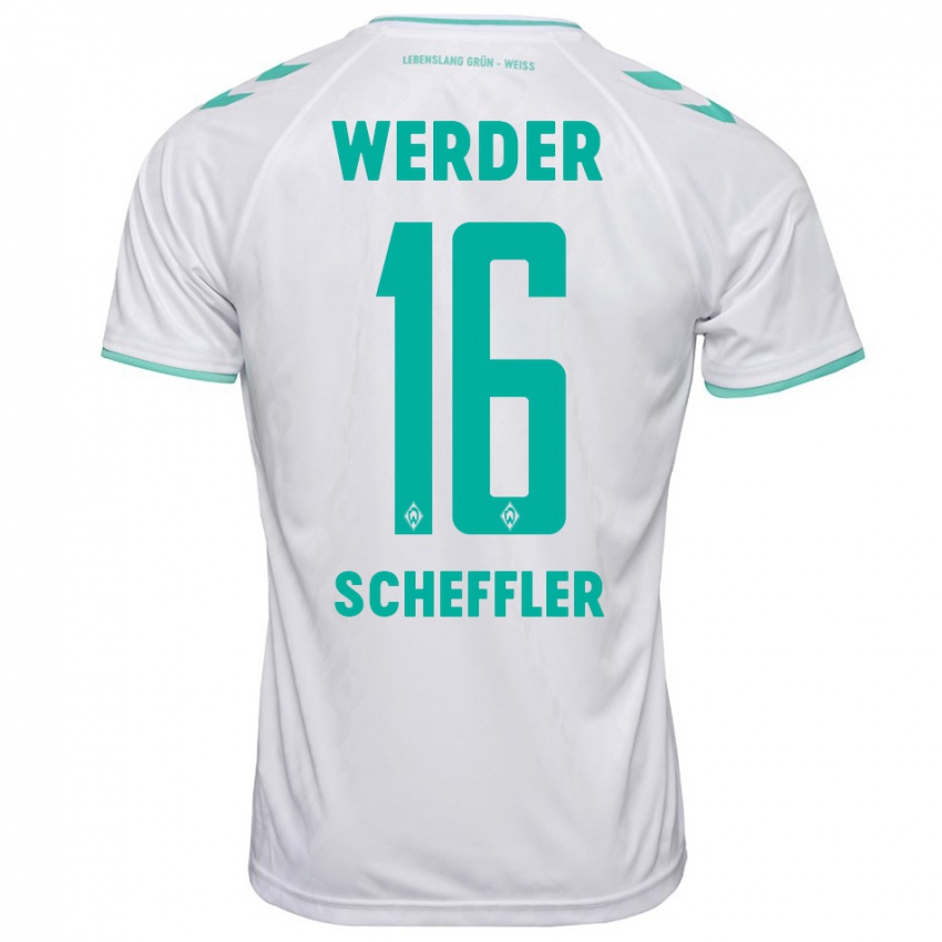 Hombre Camiseta Ian Scheffler #16 Blanco 2ª Equipación 2023/24 La Camisa Chile