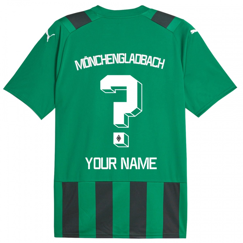 Hombre Camiseta Su Nombre #0 Verde Negro 2ª Equipación 2023/24 La Camisa Chile