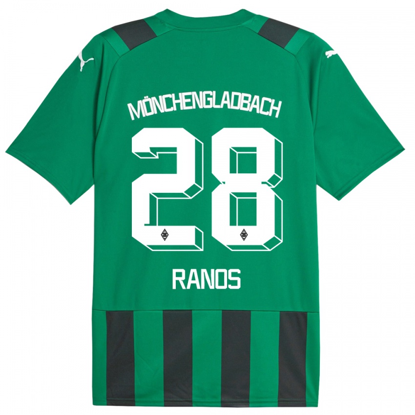Hombre Camiseta Grant-Leon Ranos #28 Verde Negro 2ª Equipación 2023/24 La Camisa Chile
