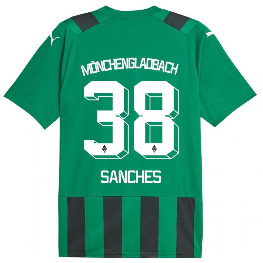 Hombre Camiseta Yvandro Borges Sanches #38 Verde Negro 2ª Equipación 2023/24 La Camisa Chile