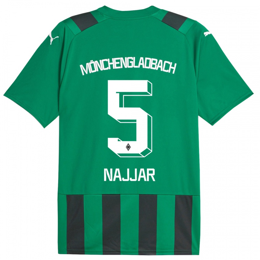 Hombre Camiseta Jamil Najjar #5 Verde Negro 2ª Equipación 2023/24 La Camisa Chile