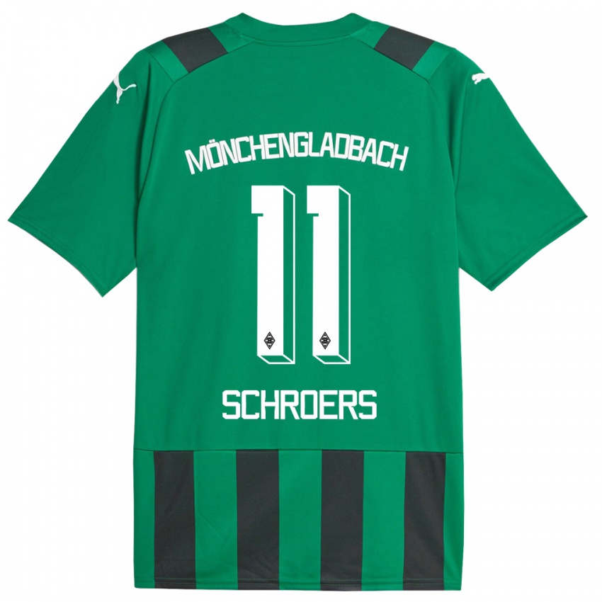 Hombre Camiseta Mika Schroers #11 Verde Negro 2ª Equipación 2023/24 La Camisa Chile