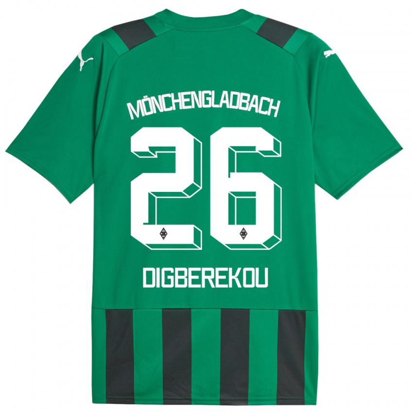Hombre Camiseta Ibrahim Digberekou #26 Verde Negro 2ª Equipación 2023/24 La Camisa Chile