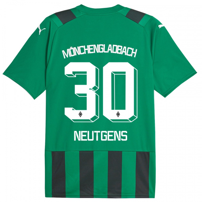 Hombre Camiseta Maximilian Neutgens #30 Verde Negro 2ª Equipación 2023/24 La Camisa Chile