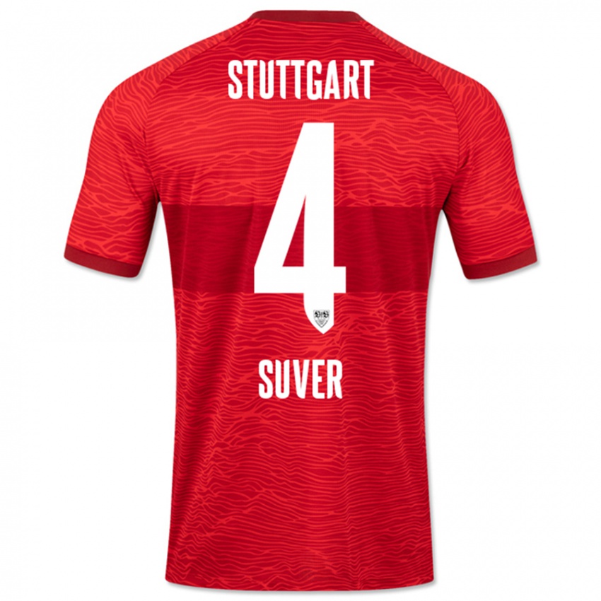 Hombre Camiseta Jakov Suver #4 Rojo 2ª Equipación 2023/24 La Camisa Chile