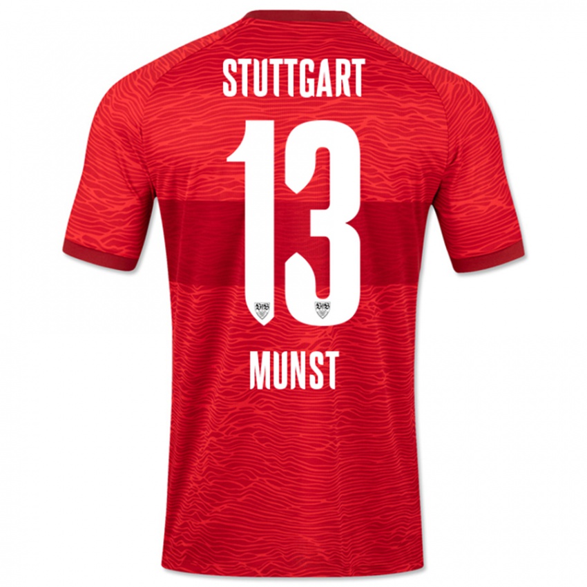 Hombre Camiseta Leonhard Münst #13 Rojo 2ª Equipación 2023/24 La Camisa Chile