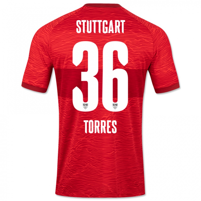 Hombre Camiseta Yohann Torres #36 Rojo 2ª Equipación 2023/24 La Camisa Chile