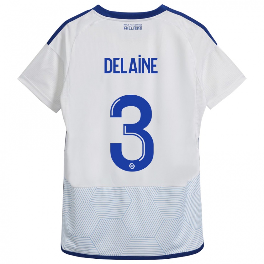 Hombre Camiseta Thomas Delaine #3 Blanco 2ª Equipación 2023/24 La Camisa Chile