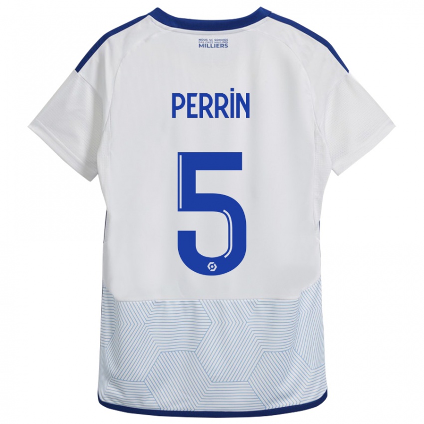 Hombre Camiseta Lucas Perrin #5 Blanco 2ª Equipación 2023/24 La Camisa Chile