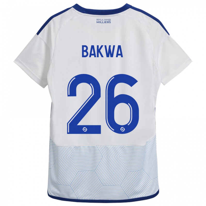 Hombre Camiseta Dilane Bakwa #26 Blanco 2ª Equipación 2023/24 La Camisa Chile