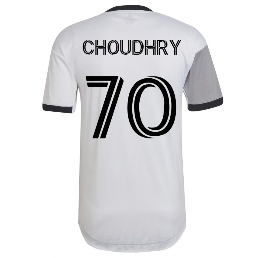 Hombre Camiseta Benjamin Choudhry #70 Blanco 2ª Equipación 2023/24 La Camisa Chile