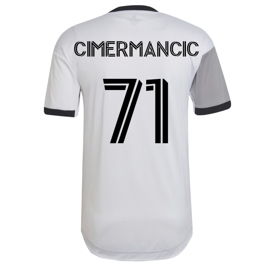 Hombre Camiseta Markus Cimermancic #71 Blanco 2ª Equipación 2023/24 La Camisa Chile