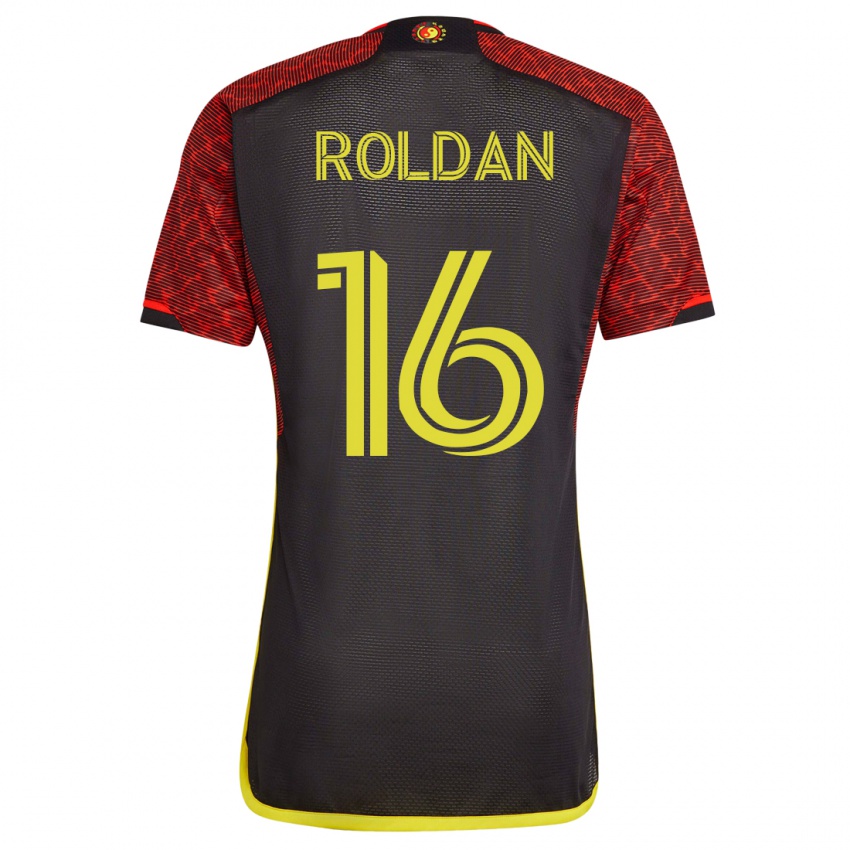 Hombre Camiseta Álex Roldán #16 Naranja 2ª Equipación 2023/24 La Camisa Chile