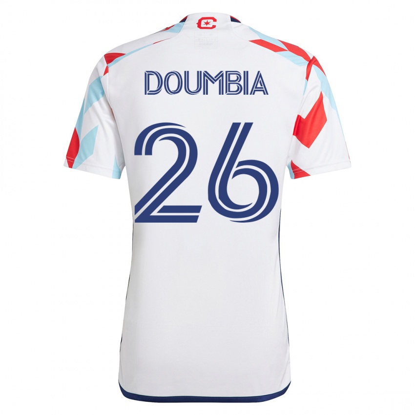 Hombre Camiseta Ousmane Doumbia #26 Blanco Azul 2ª Equipación 2023/24 La Camisa Chile