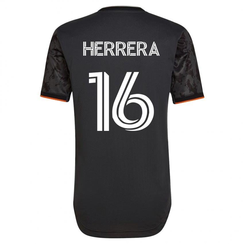 Hombre Camiseta Hector Herrera #16 Negro 2ª Equipación 2023/24 La Camisa Chile