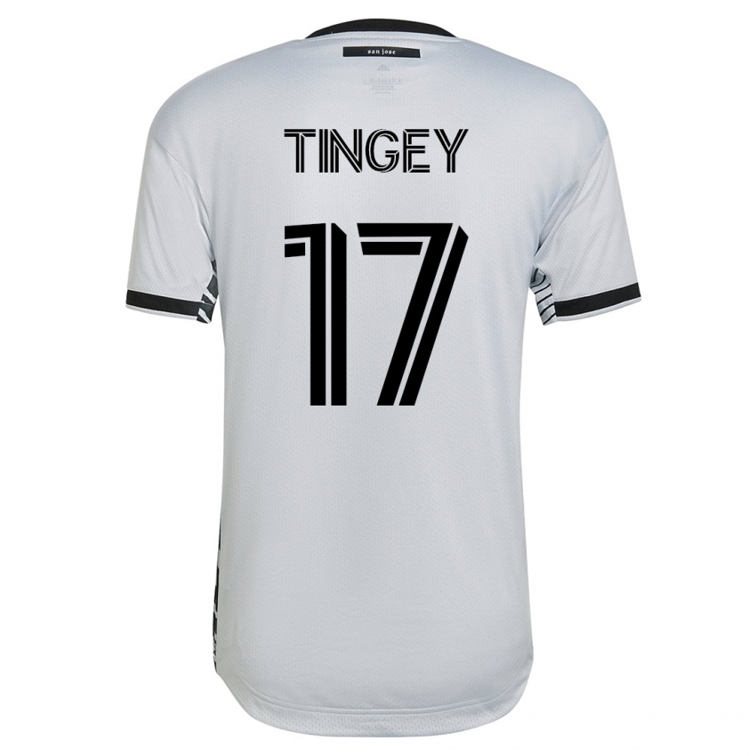 Hombre Camiseta Keegan Tingey #17 Blanco 2ª Equipación 2023/24 La Camisa Chile