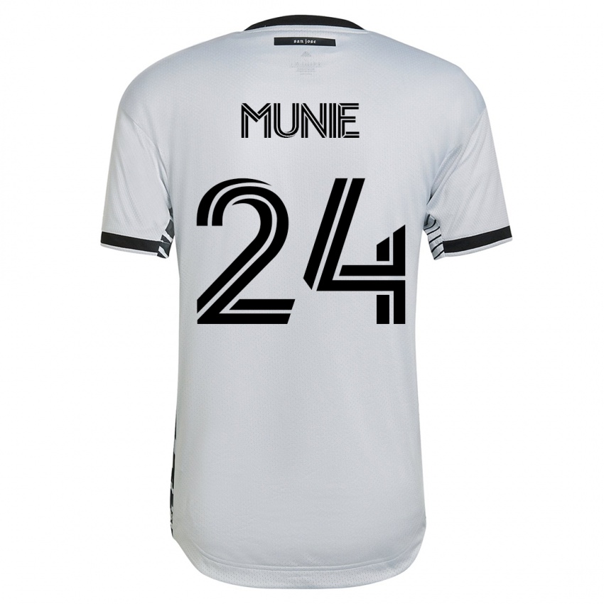 Hombre Camiseta Daniel Munie #24 Blanco 2ª Equipación 2023/24 La Camisa Chile