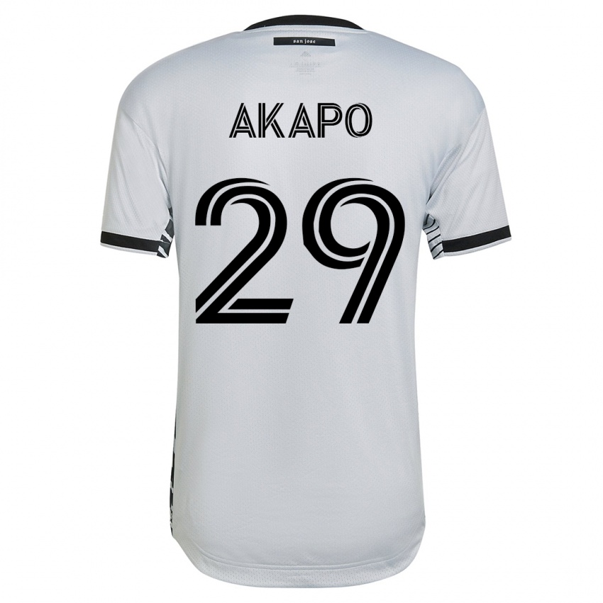 Hombre Camiseta Carlos Akapo #29 Blanco 2ª Equipación 2023/24 La Camisa Chile