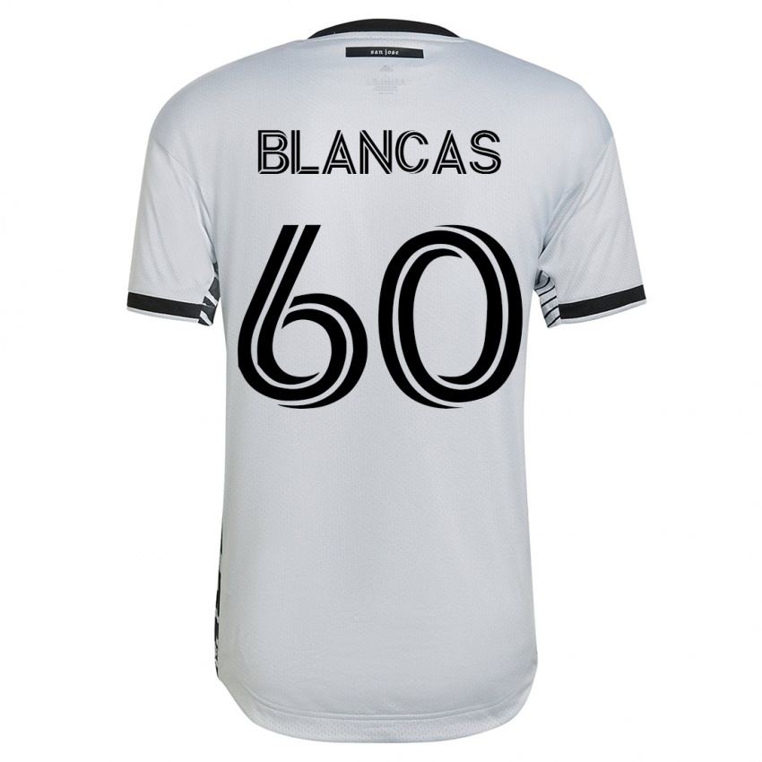 Hombre Camiseta Eduardo Blancas #60 Blanco 2ª Equipación 2023/24 La Camisa Chile
