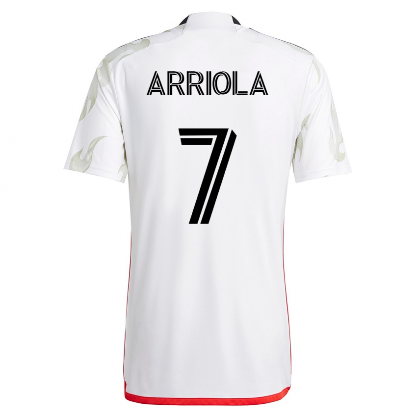 Hombre Camiseta Paul Arriola #7 Blanco 2ª Equipación 2023/24 La Camisa Chile