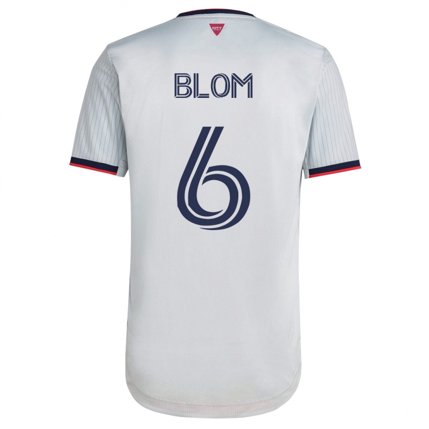 Hombre Camiseta Njabulo Blom #6 Blanco 2ª Equipación 2023/24 La Camisa Chile