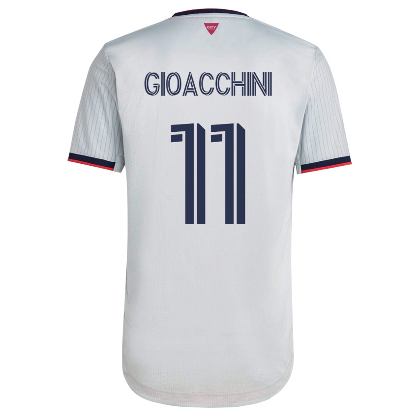 Hombre Camiseta Nicholas Gioacchini #11 Blanco 2ª Equipación 2023/24 La Camisa Chile