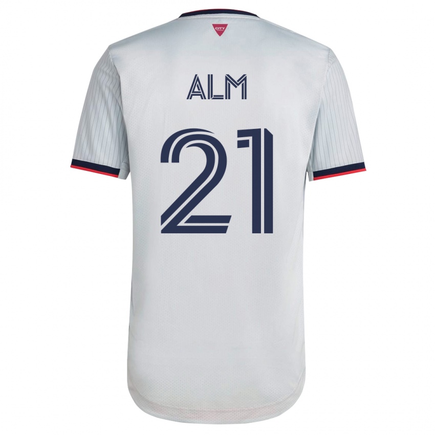 Hombre Camiseta Rasmus Alm #21 Blanco 2ª Equipación 2023/24 La Camisa Chile