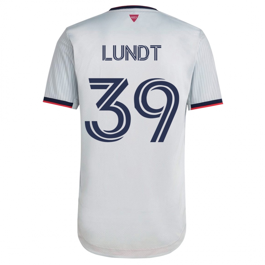 Hombre Camiseta Ben Lundt #39 Blanco 2ª Equipación 2023/24 La Camisa Chile