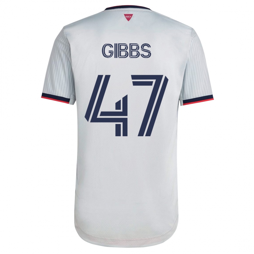 Hombre Camiseta Ryley Gibbs #47 Blanco 2ª Equipación 2023/24 La Camisa Chile
