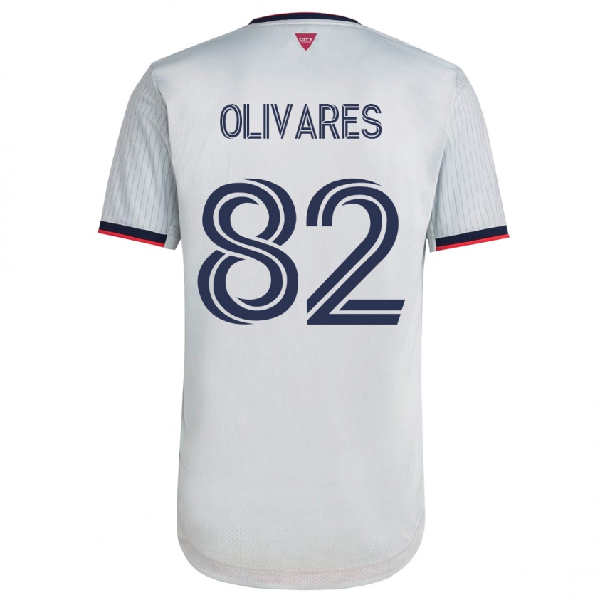 Hombre Camiseta Christian Olivares #82 Blanco 2ª Equipación 2023/24 La Camisa Chile