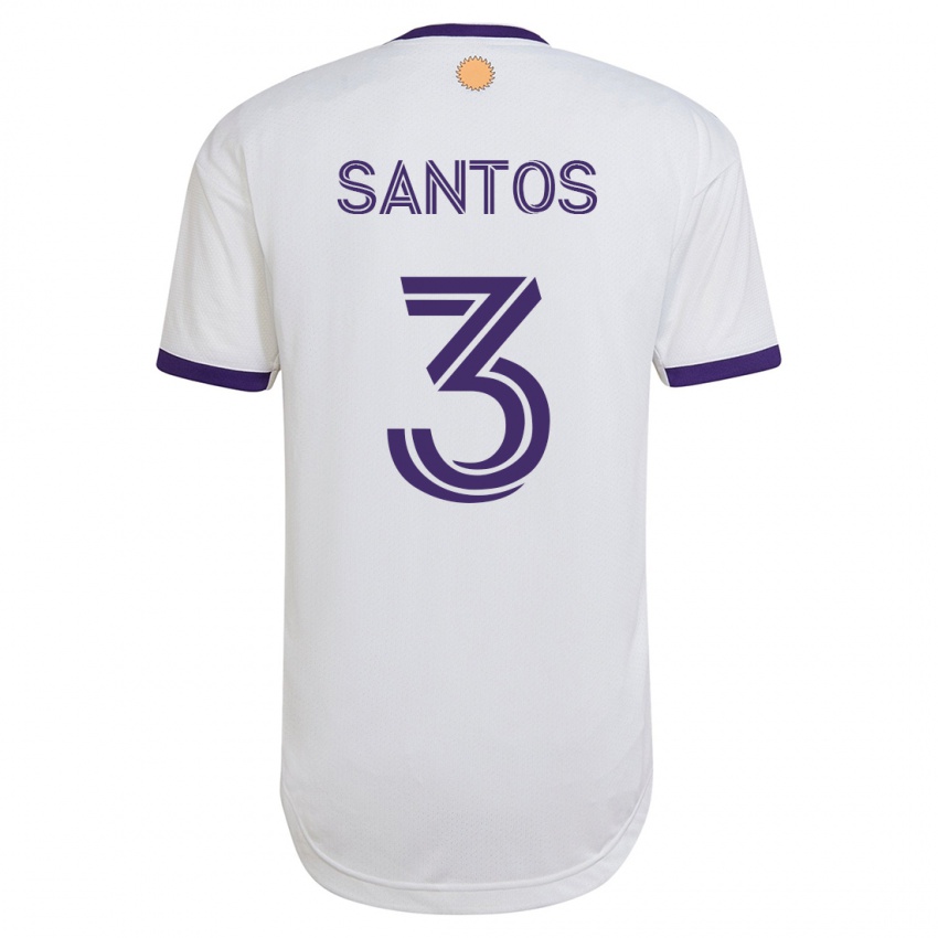 Hombre Camiseta Rafael Santos #3 Blanco 2ª Equipación 2023/24 La Camisa Chile