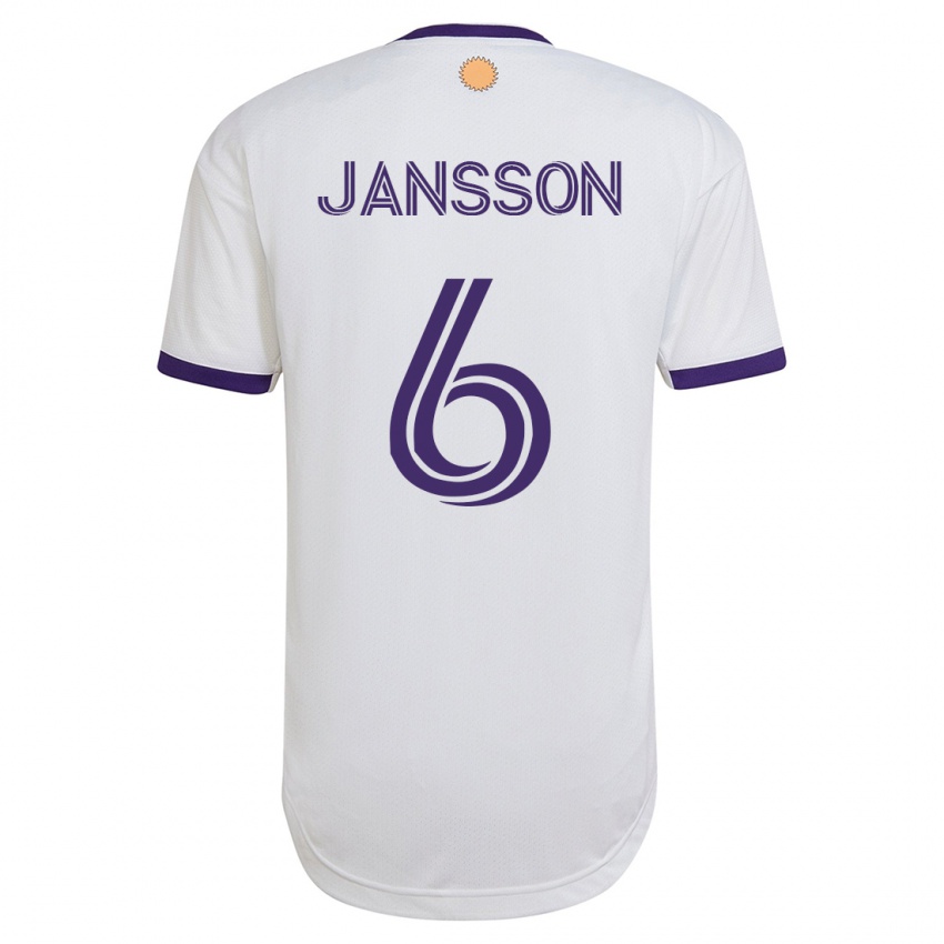 Hombre Camiseta Robin Jansson #6 Blanco 2ª Equipación 2023/24 La Camisa Chile