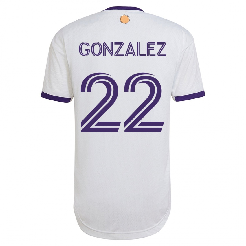 Hombre Camiseta Gastón González #22 Blanco 2ª Equipación 2023/24 La Camisa Chile
