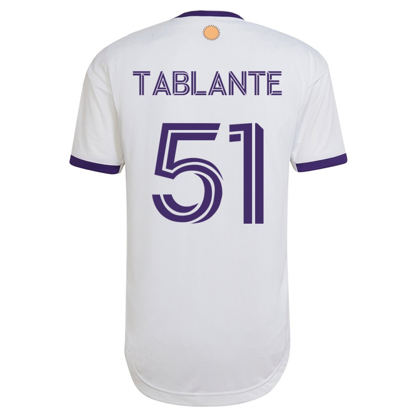 Hombre Camiseta Moises Tablante #51 Blanco 2ª Equipación 2023/24 La Camisa Chile