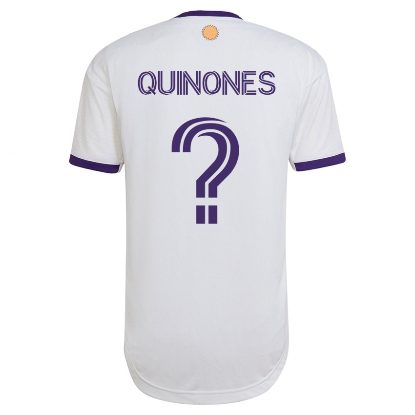 Hombre Camiseta Lucas Quiñones #0 Blanco 2ª Equipación 2023/24 La Camisa Chile