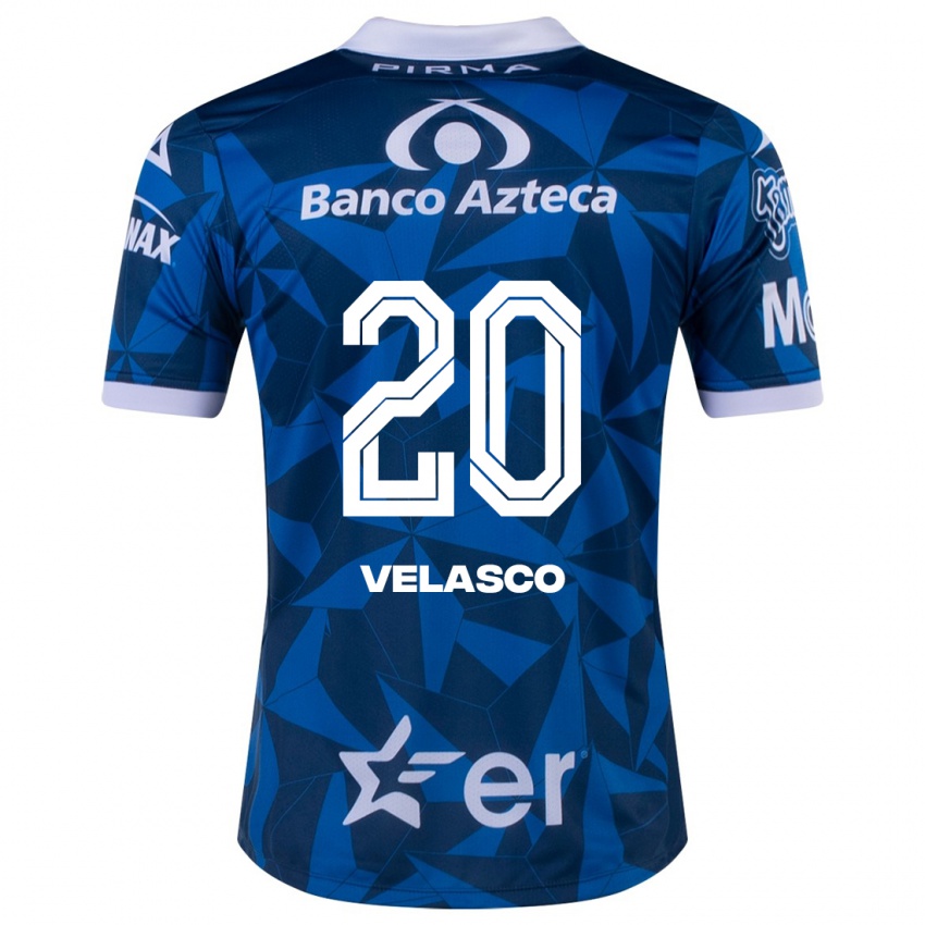 Hombre Camiseta Kevin Velasco #20 Azul 2ª Equipación 2023/24 La Camisa Chile