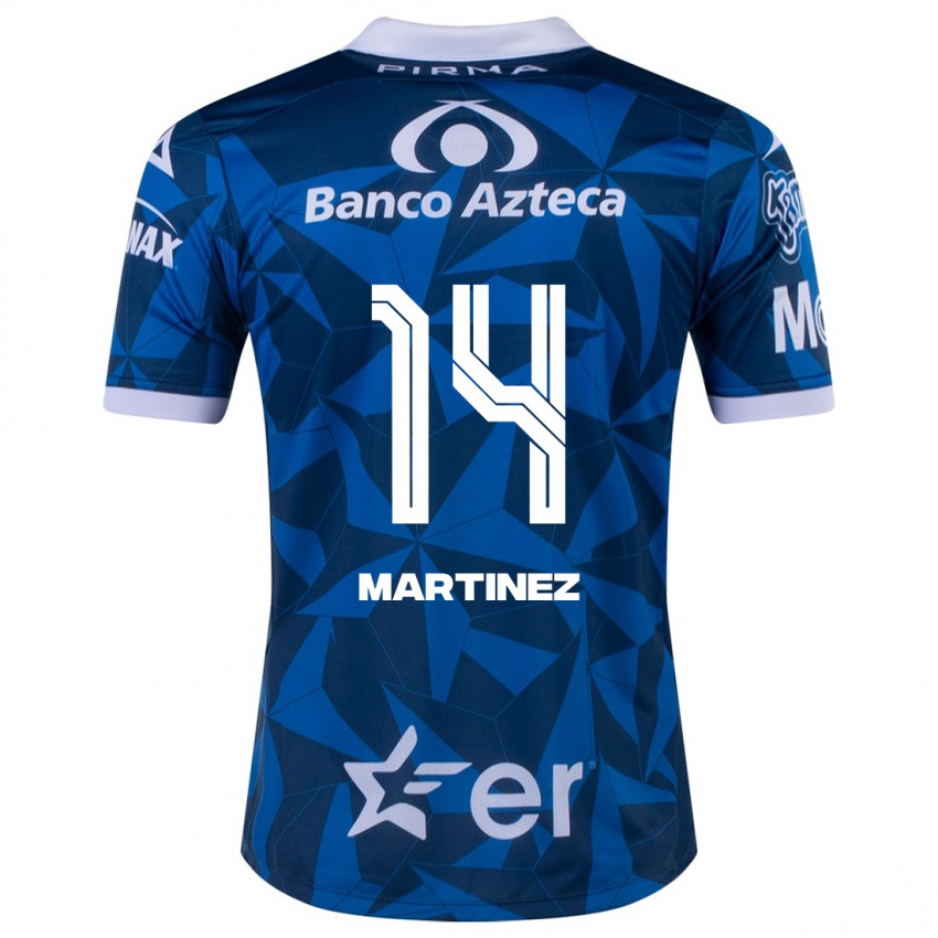 Hombre Camiseta Samantha Martínez #14 Azul 2ª Equipación 2023/24 La Camisa Chile