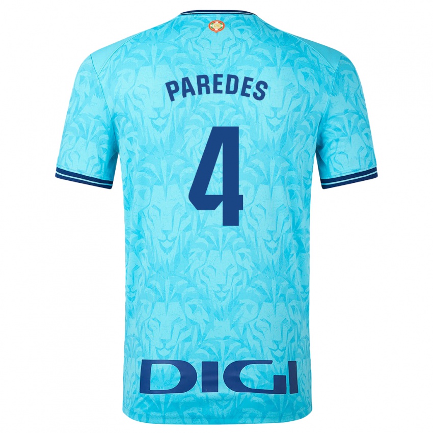 Hombre Camiseta Aitor Paredes #4 Cielo Azul 2ª Equipación 2023/24 La Camisa Chile