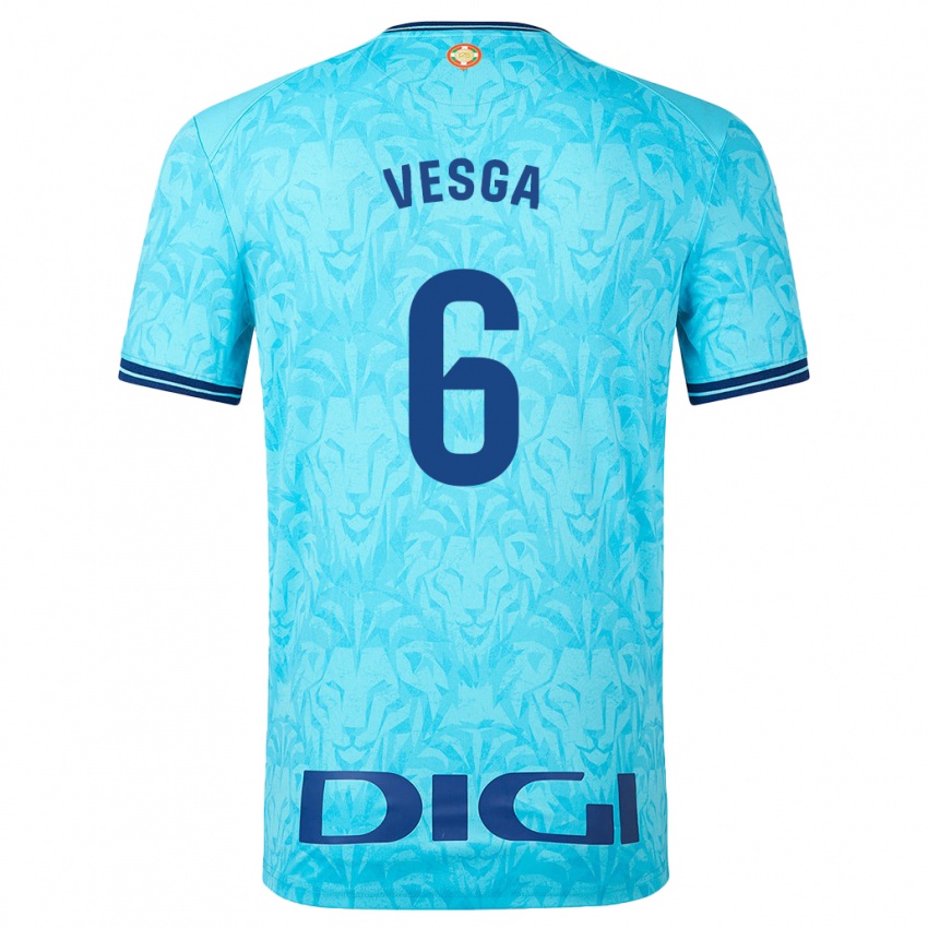 Hombre Camiseta Mikel Vesga #6 Cielo Azul 2ª Equipación 2023/24 La Camisa Chile