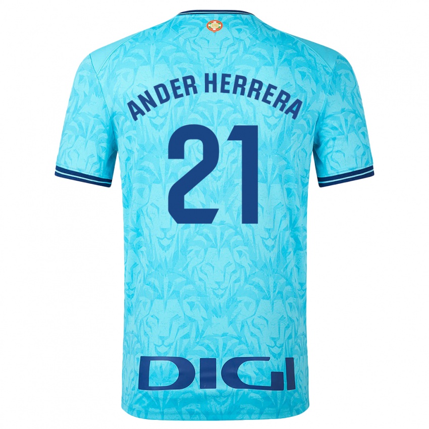 Hombre Camiseta Ander Herrera #21 Cielo Azul 2ª Equipación 2023/24 La Camisa Chile
