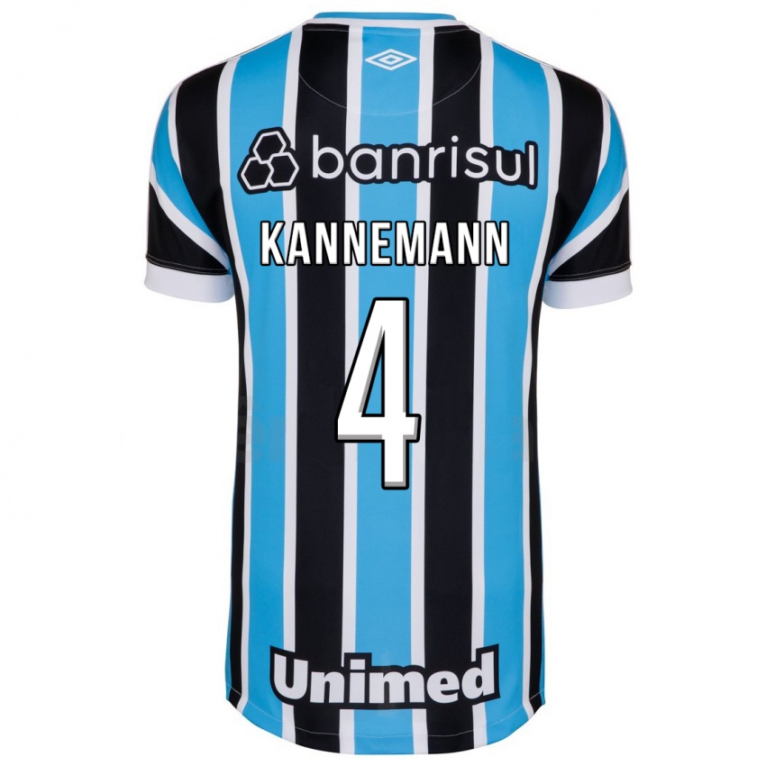 Mujer Camiseta Walter Kannemann #4 Azul 1ª Equipación 2023/24 La Camisa Chile