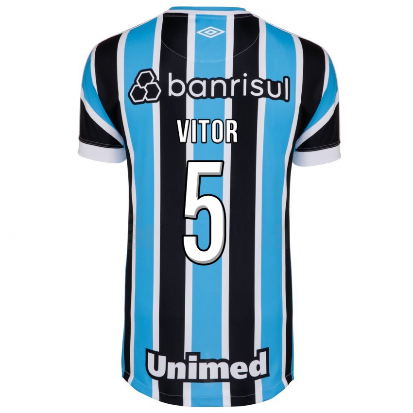 Mujer Camiseta João Vitor #5 Azul 1ª Equipación 2023/24 La Camisa Chile
